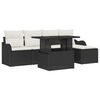 vidaXL Gartensofa-set mit Kissen 6 pcs Schwarz Polyrattan