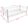 vidaXL Tagesbett mit Matratze Wei&szlig; Metall 90&times;200 cm