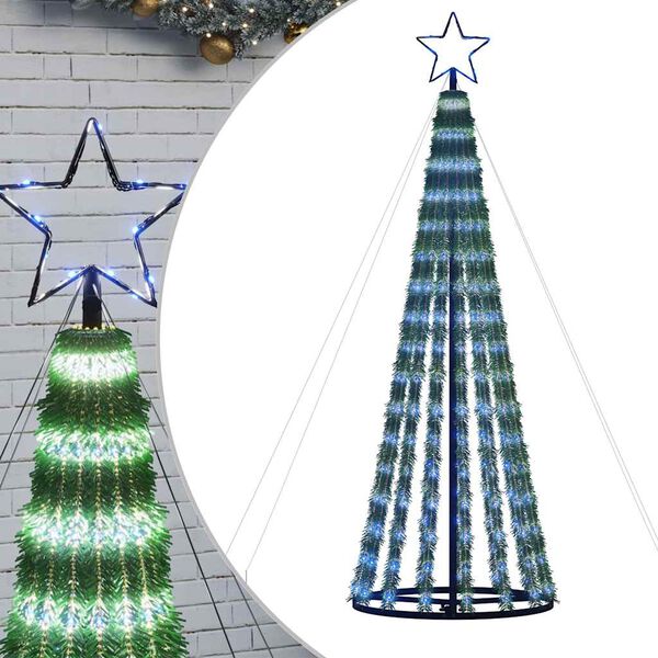 vidaXL LED Weihnachtsbaum 275 LEDs Blau 180 cm