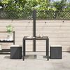 vidaXL Gartenhocker mit Kissen 2 Stk. Schwarz 40x40x43 cm Poly Rattan