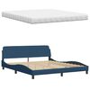 vidaXL Bett mit Matratze Blau 180x200 cm Stoff