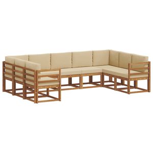vidaXL Outdoor-Sofagarnitur 9 Stk. Natur und Beige