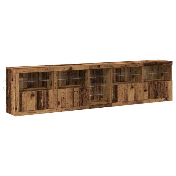 vidaXL LED-Sideboard Altholz 283 x 37 x 67 cm Holzwerkstoff