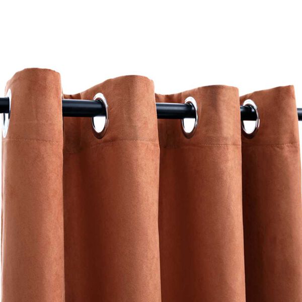 vidaXL Verdunkelungsvorh&auml;nge mit Metall&ouml;sen 2 Stk. Rostbraun 140x225cm