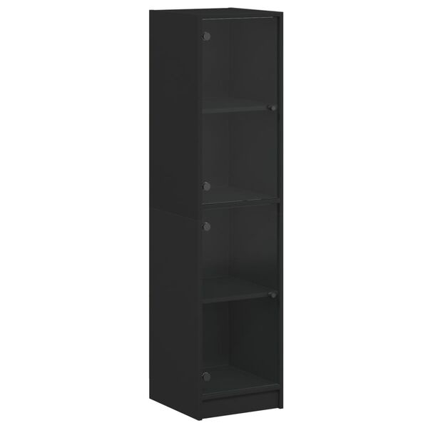 vidaXL Highboard mit Glast&uuml;ren Schwarz 35x37x142 cm