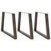 vidaXL Esstisch Beine V-Form 3 St&uuml;ck Naturstahl 90x(72-73,3) cm Stahl