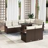 vidaXL Gartensofa-set mit Kissen 9 pcs Braun Poly-Rattan