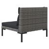 vidaXL Gartensofas 3 Stk. mit Kissen Halbrundes Poly Rattan