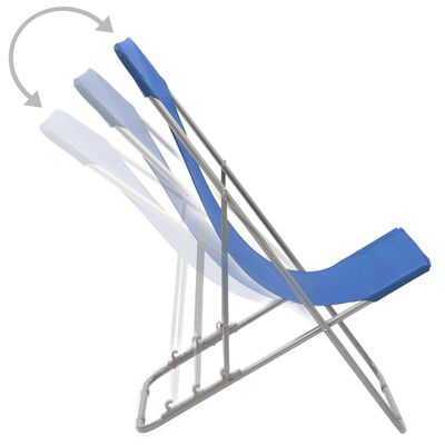vidaXL Klappbare Strandstühle 2 Stk. Stahl und Oxford-Gewebe Blau