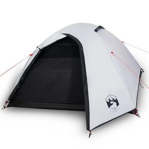 vidaXL Kuppel-Campingzelt 4 Personen Wei&szlig; Dunkel Wasserdicht