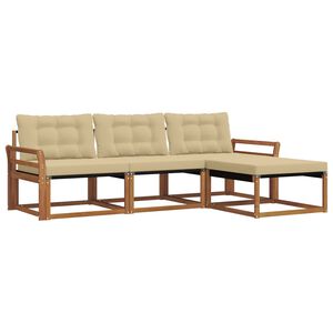 vidaXL Outdoor-Sofagarnitur 4 stk. 4-Sitzer Natur und Beige