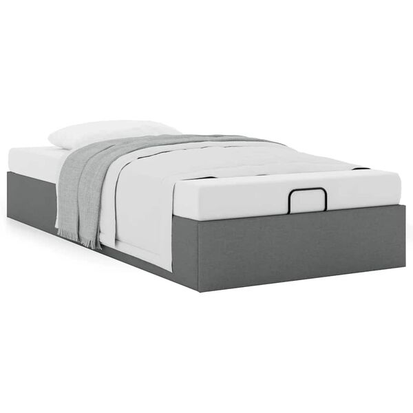 vidaXL Ottoman-Bett ohne Matratze Dunkelgrau 90x200 cm Stoff