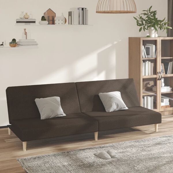 vidaXL Schlafsofa 2-Sitzer Dunkelbraun Stoff