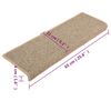 vidaXL Stufenmatten 15 Stk. 65x21x4 cm Dunkelbeige Rechteckiger Rand