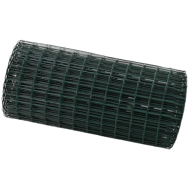 vidaXL Eurozaun Grün 0,8 x 25 m PVC-beschichtetes Eisen