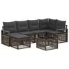 vidaXL Gartensofa-set 7 Stk. Grau Poly-Rattan
