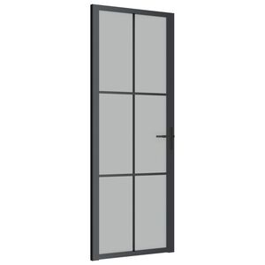vidaXL Innent&uuml;r 76x201,5 cm Schwarz Mattglas und Aluminium