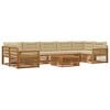 vidaXL Outdoor-Sofagarnitur mit Kissen 8 pcs Natur und Beige