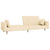 vidaXL Schlafsofa 2-Sitzer mit 2 Kissen Creme Stoff