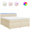 vidaXL Boxspringbett mit Matratze Creme 180x200 cm Stoff