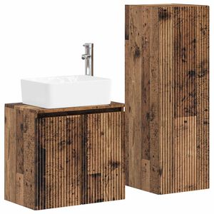 vidaXL Badezimmerm&ouml;bel-Set 2 stk. Altholz 33 x 34,5 x 100 cm