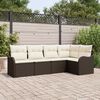 vidaXL Gartensofa-set mit Speicher 5 pcs Braun Poly-Rattan