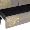 vidaXL Highboard Grau und Gold 60 x 33 x 100 cm Massivholz Mango