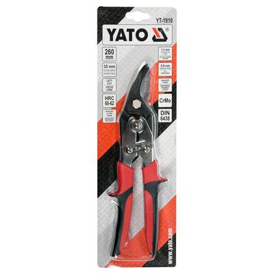 YATO Figur-Blechschere Links 260 mm Rot