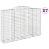 vidaXL Gabionen mit Hochbogen 7 Stk. 300x50x200/220cm Verzinktes Eisen