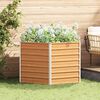 vidaXL Hochbeet im Garten Hellbraun 129 x 129 x 77 cm Verzinkter Stahl