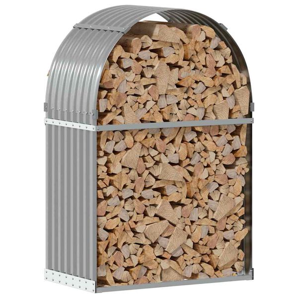 vidaXL Kaminholzunterstand Hellgrau 80x45x120 cm Verzinkter Stahl