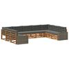 vidaXL Outdoor-Sofagarnitur mit Kissen 9 pcs Natur und Anthrazit