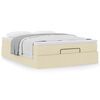 vidaXL Ottoman-Bett mit Matratze Creme 140x190 cm Stoff