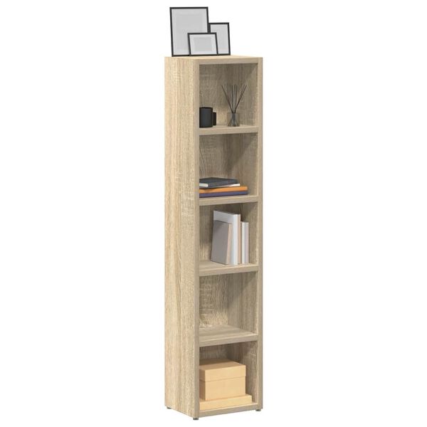 vidaXL CD-Regale 2 Stk. Sonoma-Eiche 21x16x93,5 cm Holzwerkstoff