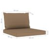 vidaXL 4-tlg. Garten-Lounge-Set mit Kissen in Taupe