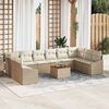 vidaXL Gartensofa-set mit Speicher 11 pcs Beige und Creme Poly-Rattan
