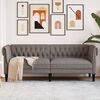 vidaXL Chesterfield-Sofa 3-Sitzer Taupe Stoff