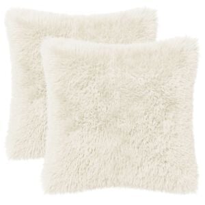 vidaXL Kissen mit Kissen HEERLEN 2 Stk. Wei&szlig; PV Fleece