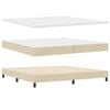 vidaXL Boxspringbett mit Matratze Creme 200 x 200 cm Polyester