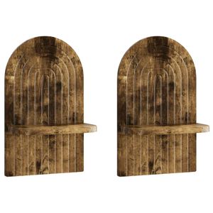 vidaXL Wandregal 2 stk. R&auml;uchereiche 23 x 13.5 x 37.5 cm Holzwerkstoff
