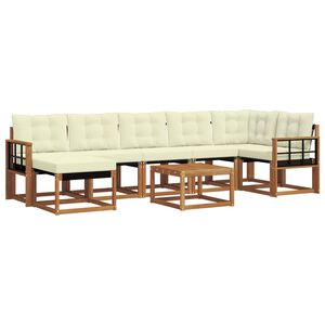 vidaXL Outdoor-Sofagarnitur mit Kissen 8 pcs Natur und Creme