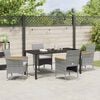 vidaXL Garten Essgruppe mit Kissen 5 pcs Grau Poly-Rattan