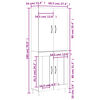 vidaXL Highboard R&auml;uchereiche 69,5x34x180 cm Holzwerkstoff