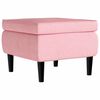 vidaXL Ohrensessel mit Hocker Rosa Samt