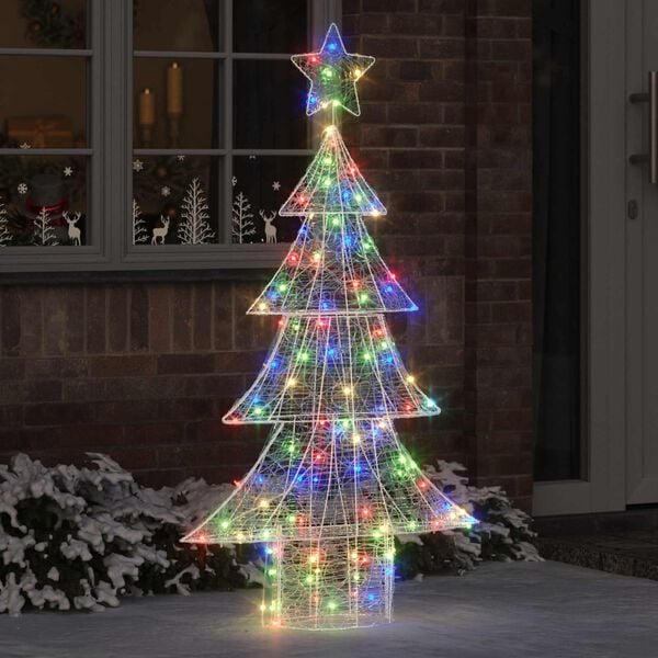 vidaXL Weihnachtsbaum mit 160 LEDs Mehrfarbig 150 cm Acryl
