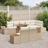 vidaXL Garten-Sofa-Set mit Speicher 9 pcs Beige Poly Rattan
