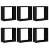 vidaXL W&uuml;rfel-Wandregale 6 Stk. Schwarz Eichen-Optik 30x15x30 cm