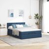 vidaXL Ottomane Bett mit Matratze & LEDs Blau 140x190 cm Stoff