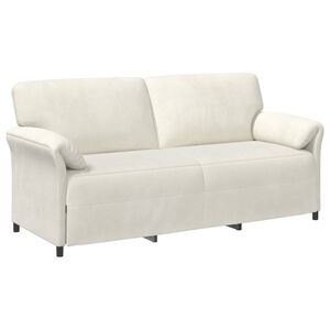 vidaXL 3-Sitzer-Sofa Creme 198 x 83 x 95 cm Samt