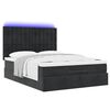 vidaXL Ottoman-Bett mit Matratzen & LEDs Schwarz 140x200 cm Samt